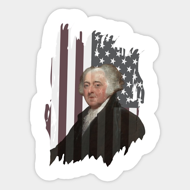 President John Adams American Flag Sticker by swagmaven